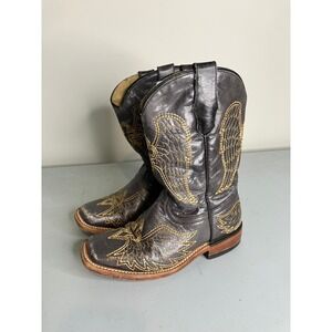Corral Teens Distressed Leather Angel Wings Cowgirl Boots size 12.5 K